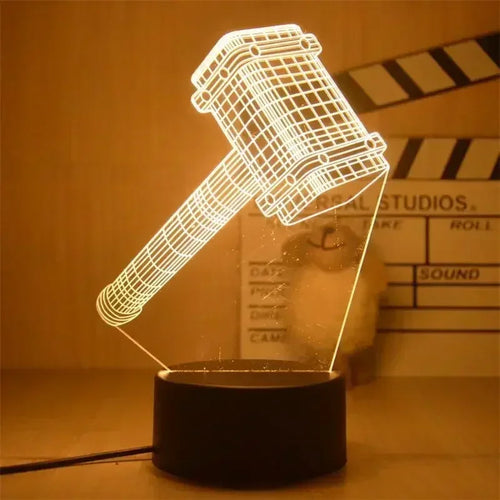 Lampe LED Avengers Thor - Marteau 3D 18cm