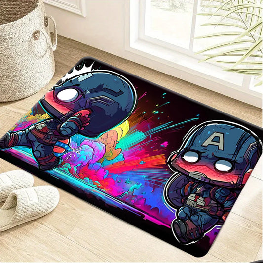 Tapis de Bain Avengers Chibi Spider-Man Captain America - Néon Coloré