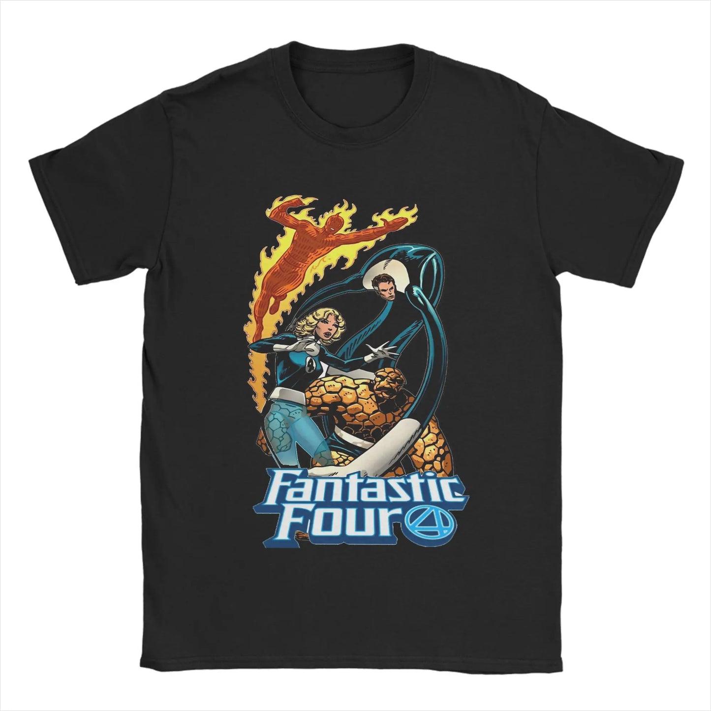 T-Shirt The Fantastic 4 First Steps - Poster Rétro Bleu Unisexe