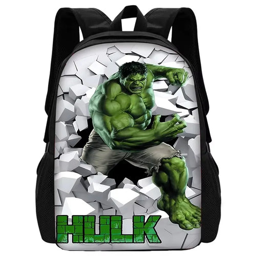 Sac à Dos Enfant Hulk - Corps Entier Traversant Mur Blanc Fissuré