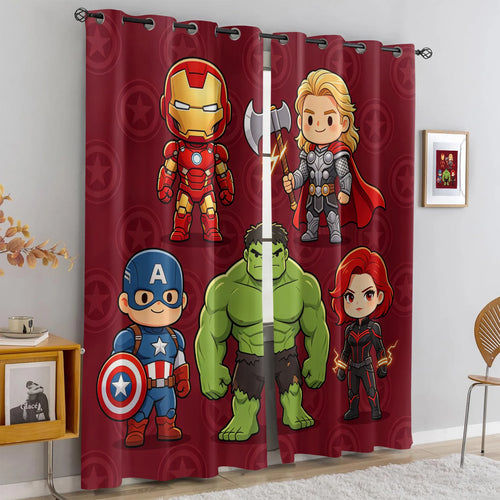 Rideaux Avengers Chibi - Occultant Bordeaux