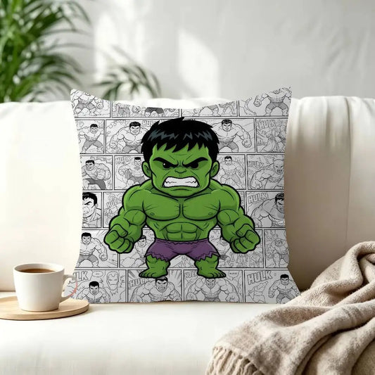 Funda de cojín Hulk - Chibi Fondo Cómics