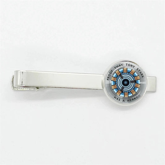 Pince à Cravate Tony Stark - Réacteur ARC Bleu Clair et Bronze