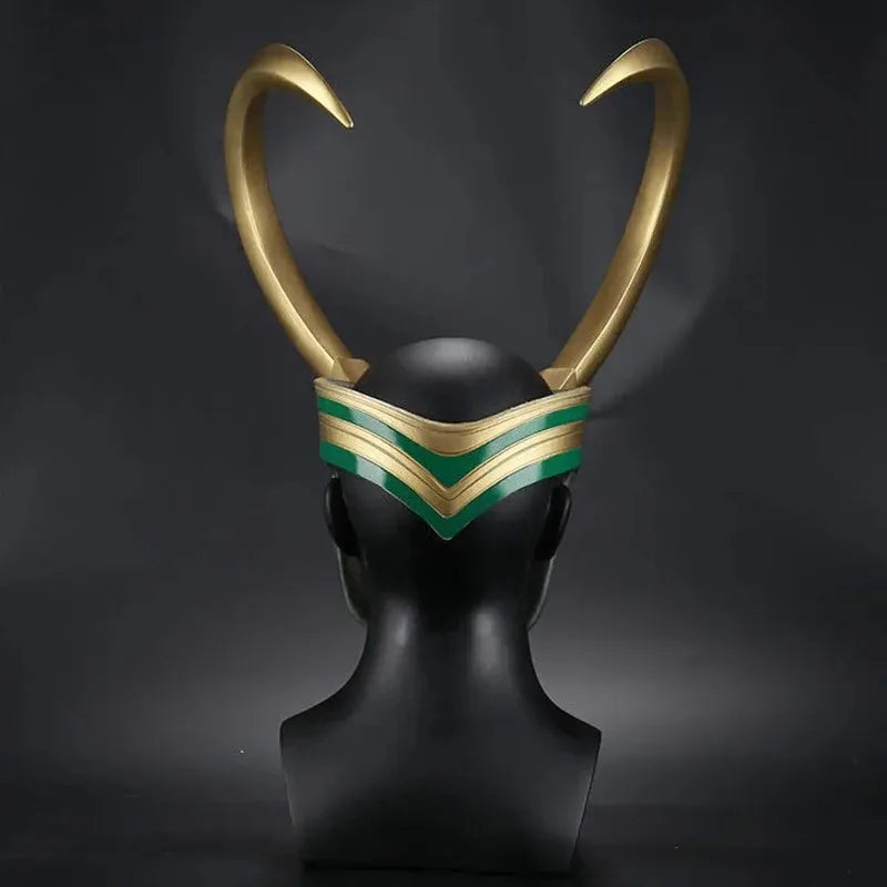 Casque Cosplay Loki - Cornes Dorées et Émeraude