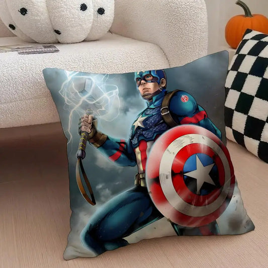 Funda de Cojín Capitán América - Escudo y Martillo de Thor