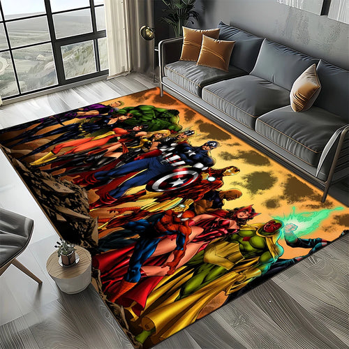 Tapis Avengers 3D - Design Explosion Rouge Orange
