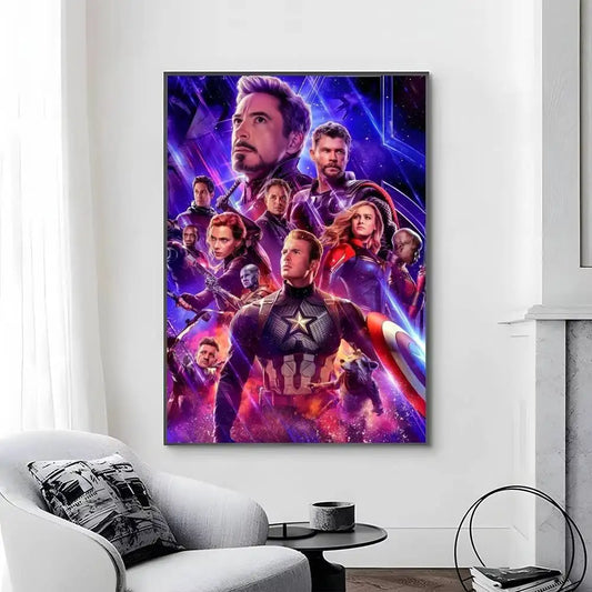 Affiche Avengers Infinity War - Design Équipe Colorée Endgame
