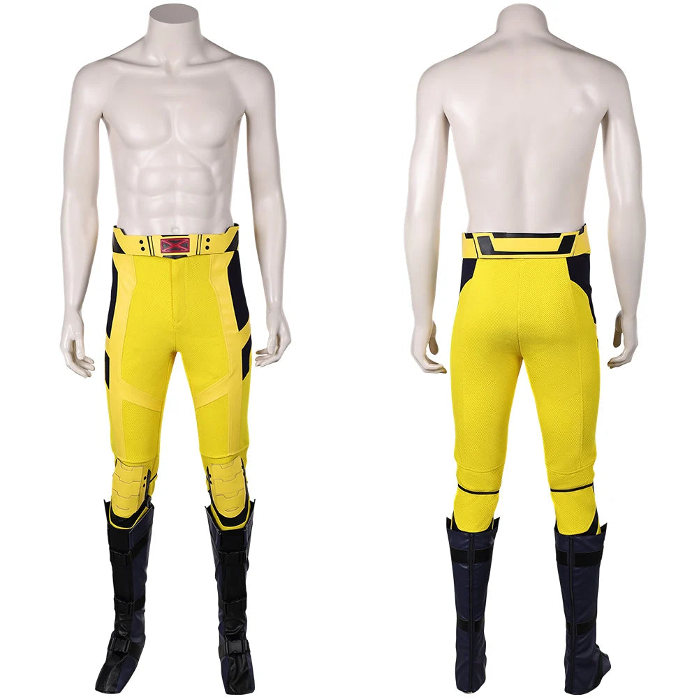 Déguisement Wolverine - Veste en Cuir Jaune et Bleue avec Griffes Métalliques