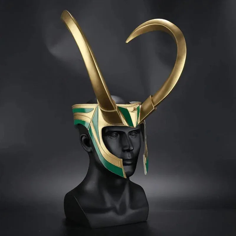 Casque Cosplay Loki - Cornes Dorées et Émeraude
