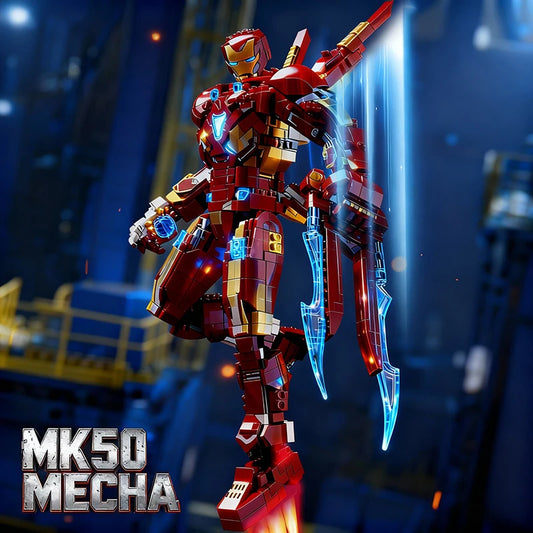 Set de construcción Iron Man MK50 Mecha - Hojas de Energía 1500+ Piezas