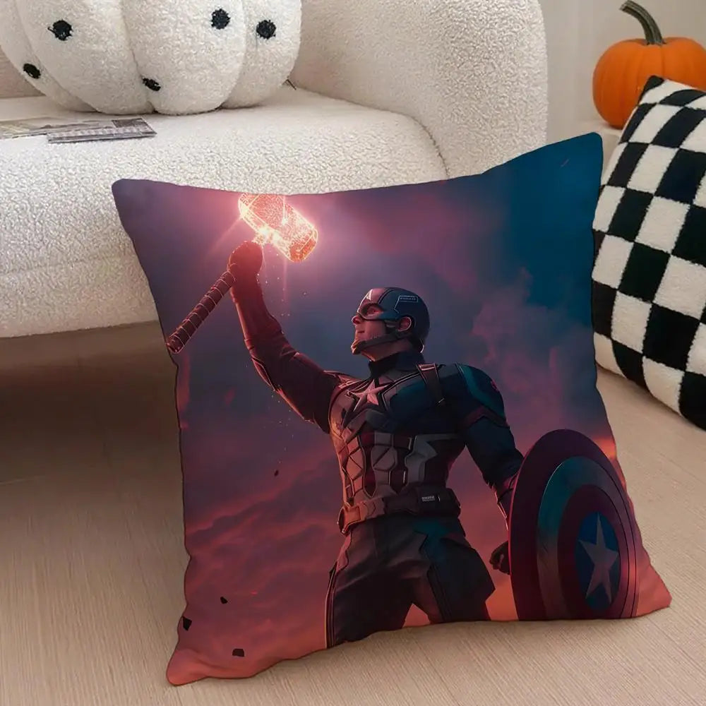 Housse de Coussin Captain America - Style Comics
