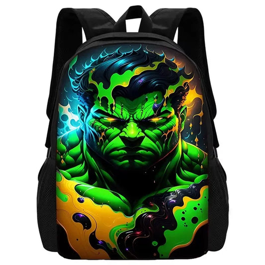 Mochila Hulk - Arte Abstracto Psicodélico Neón
