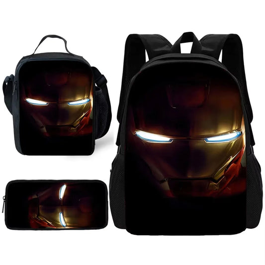 Set Cartable Avengers Iron Man - Casque Gros Plan Sombre