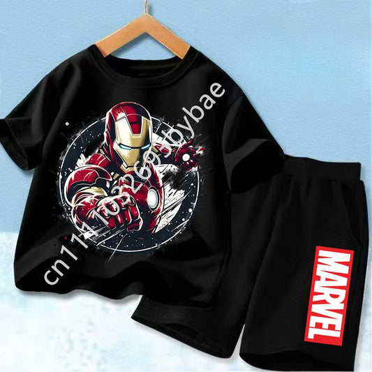 Camiseta de Los Vengadores Iron Man para niño - Conjunto totalmente negro