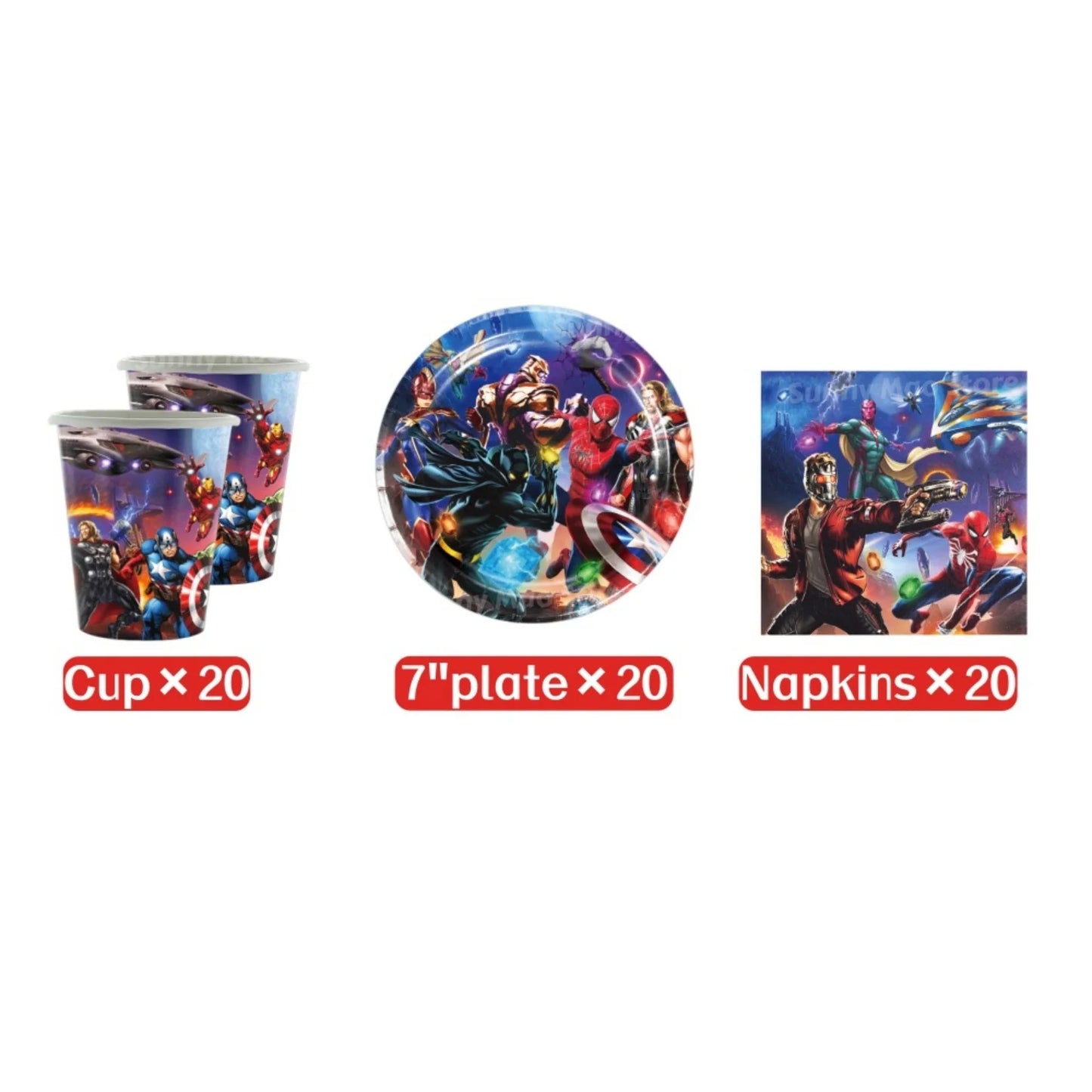 Kit Décoration Anniversaire Avengers - Ballons Chiffres Iron Man Spider-Man