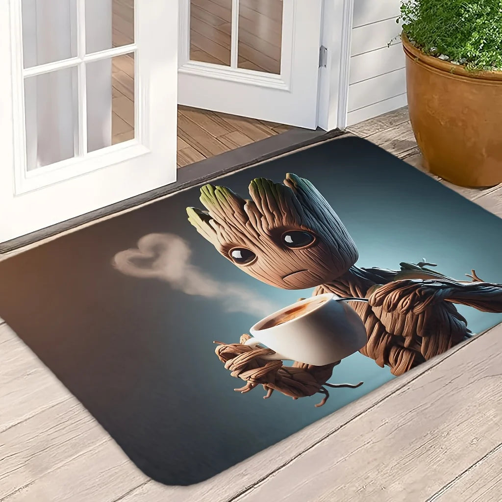 Tapis de bain antidérapant Groot Marvel avec motif 3D