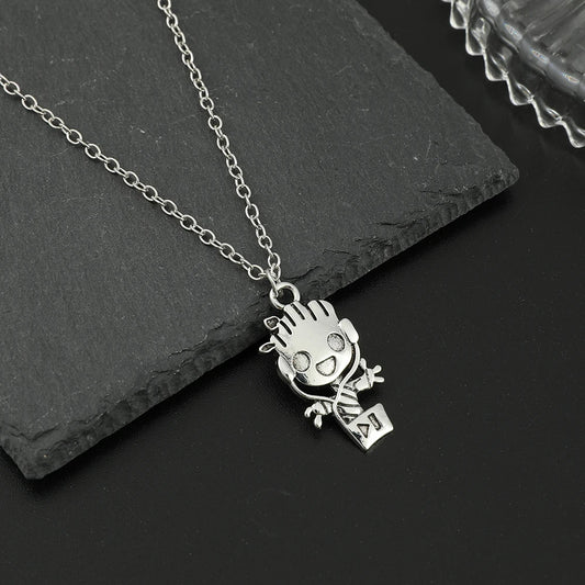 Collier Pendentif Baby Groot Argenté - Guardians of the Galaxy