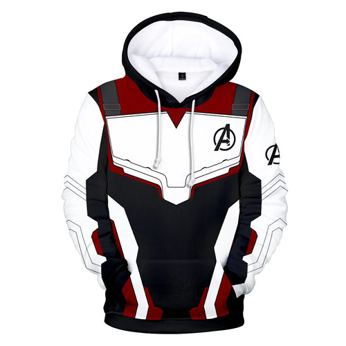 Sweat à Capuche Avengers Endgame - Combinaison Quantique 3D Blanc Rouge