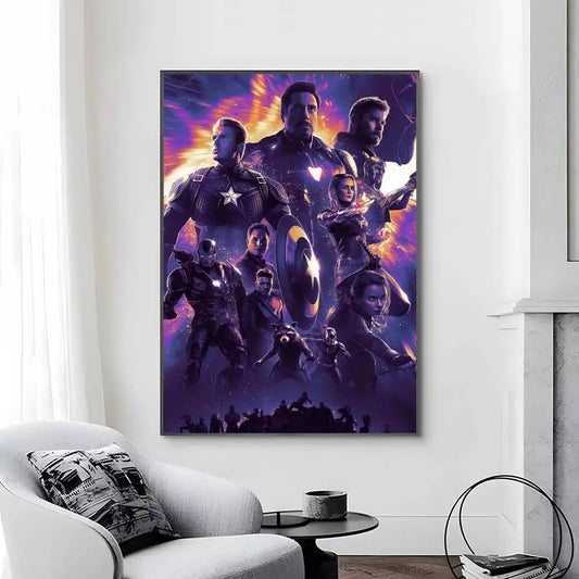 Affiche Avengers Infinity War - Design Silhouette Violette