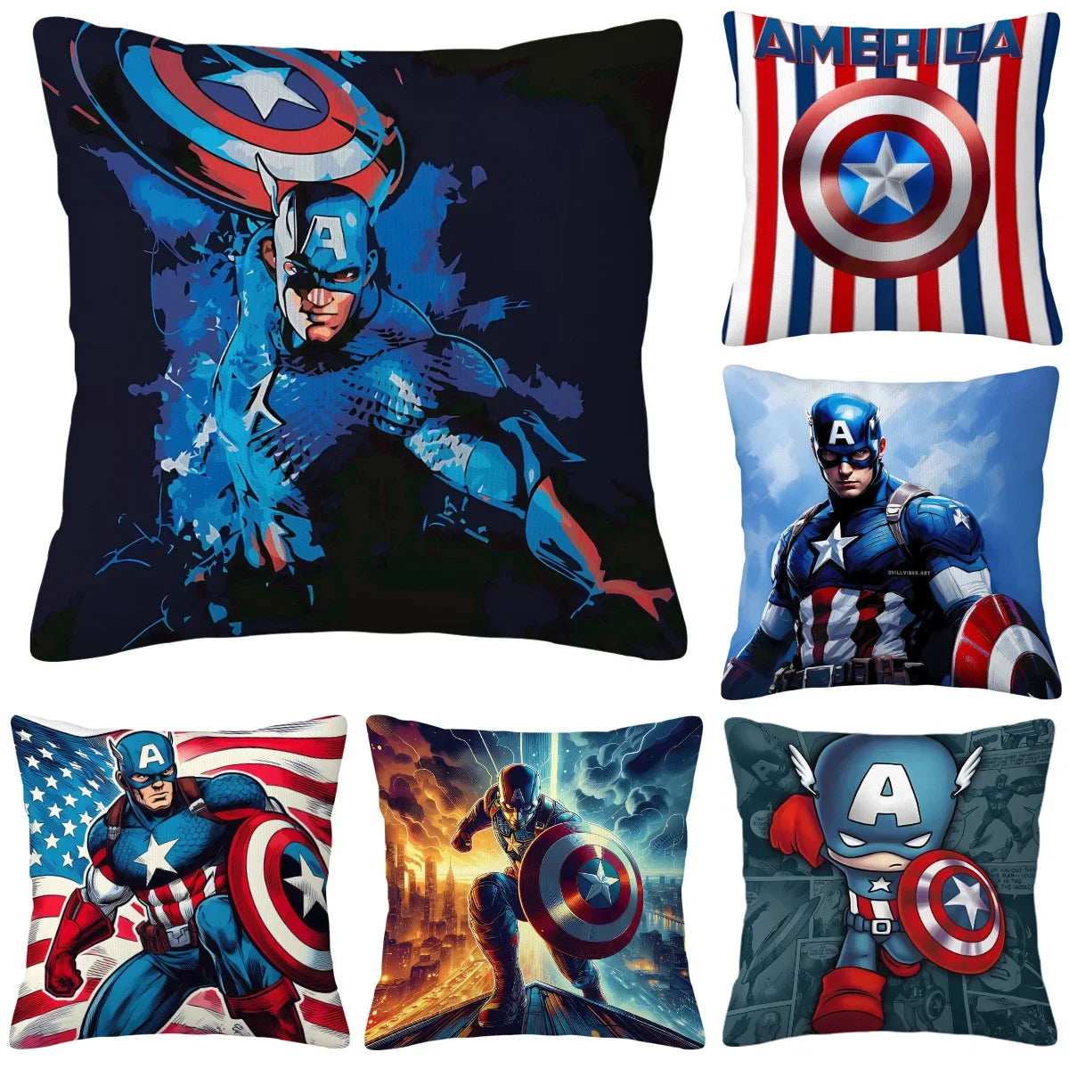 Housse de Coussin Captain America - Bouclier Explosion
