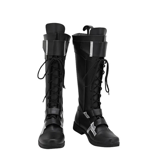 Botas Winter Soldier - Piel Negra y Plateada (Hombre)
