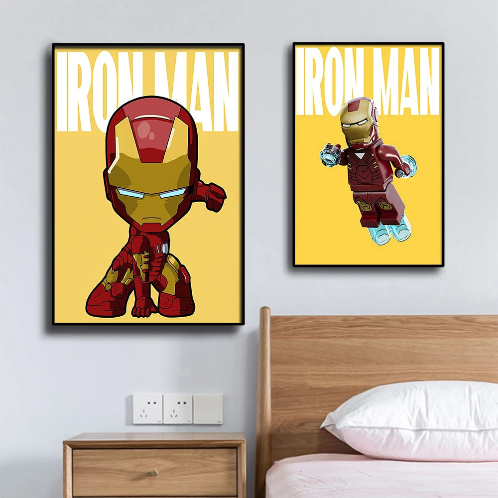 Poster Avengers Hulk - Style Lego Fond Vert
