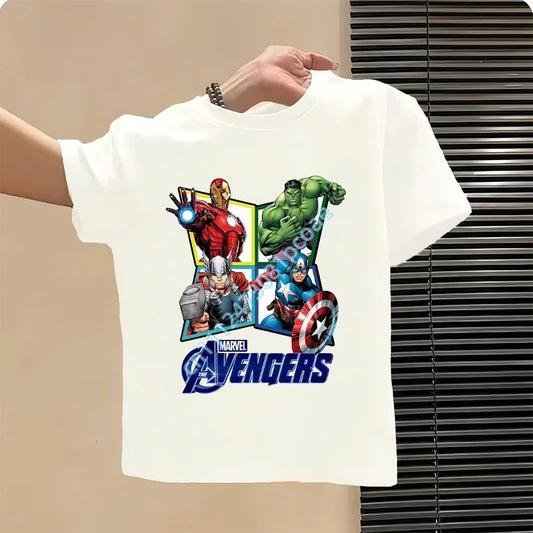 Camiseta para niños Los Vengadores - Diseño Logotipo Equipo Blanco