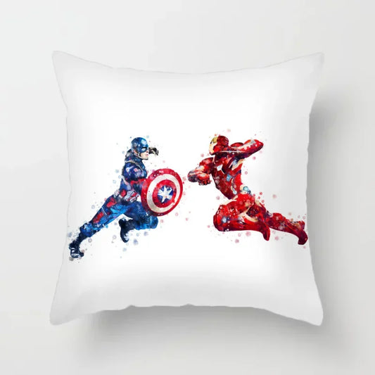 Funda de cojín Los Vengadores Grupo - Capitán América vs Iron Man