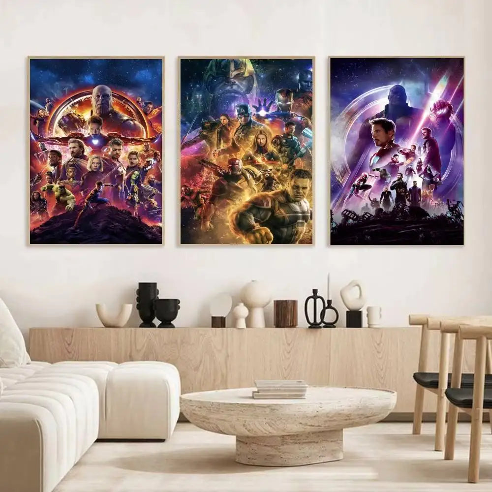 Affiche Avengers Infinity War - Design Contraste Blanc Noir
