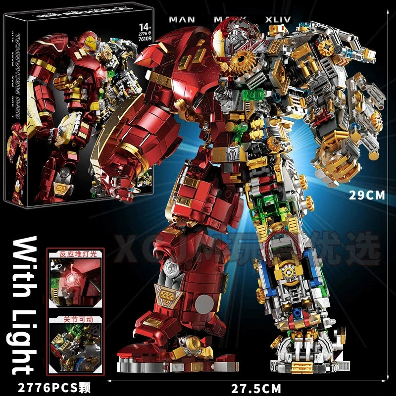 Set Building Blocks Iron Hero Mecha - Édition Extrême Coupe Transparente
