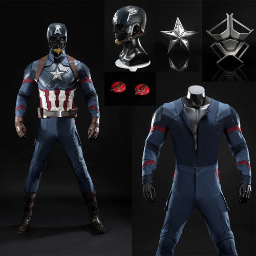 Costume Adulte Captain America Premium - Casque Étoile et Bottes