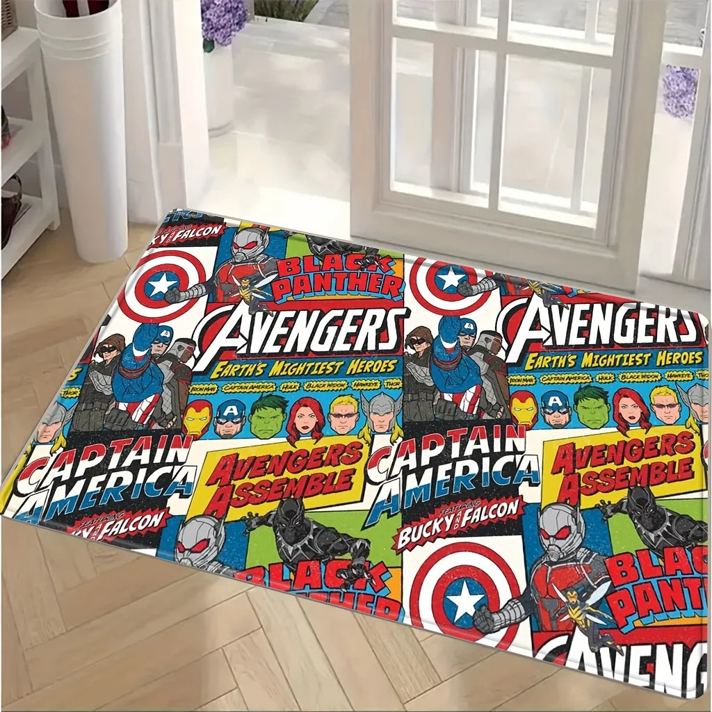 Tapis Avengers Comic Collage - Avengers Assemble Multi-Héros