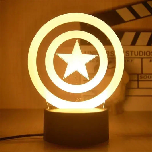 Lámpara LED Avengers Capitán América - Escudo 3D 18cm
