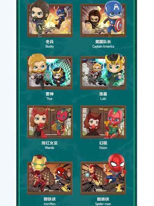 Blind Box POP MART Marvel Cadre Photo - Série 10 Figurine Mystère