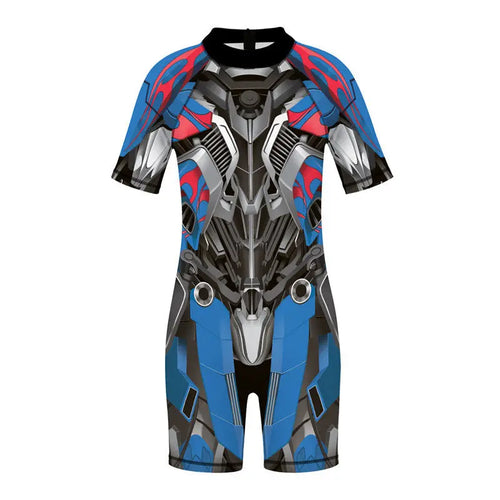 Combinaison Enfant Marvel Style Armure Robotique Bleu & Rouge