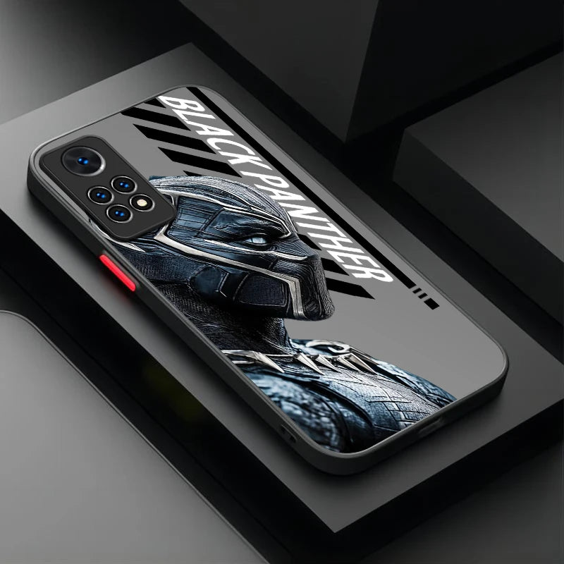Coque Xiaomi Avengers Black Panther - Profil Texte Gris