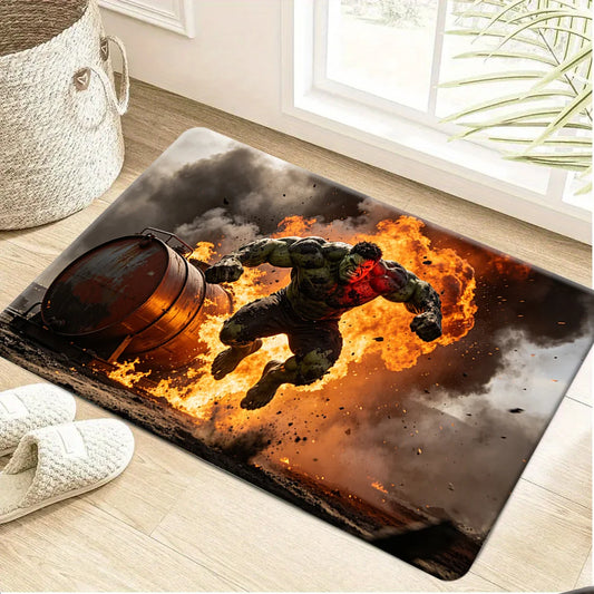 Tapis Avengers Hulk - Explosion Enflammée Fumée