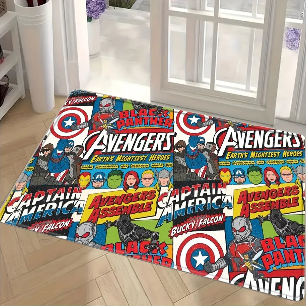 Tapis Avengers Comic Collage - Avengers Assemble Multi-Héros