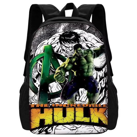 Mochila Infantil Hulk - Logo Incredible Hulk Avengers Verde Estilo Cómic