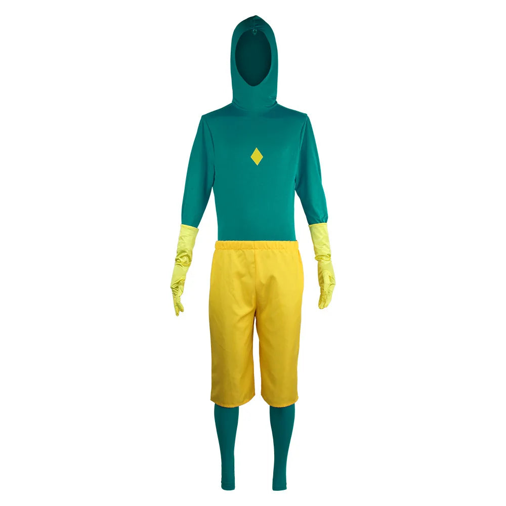 Déguisement Vision - Combinaison Turquoise et Jaune avec Cape