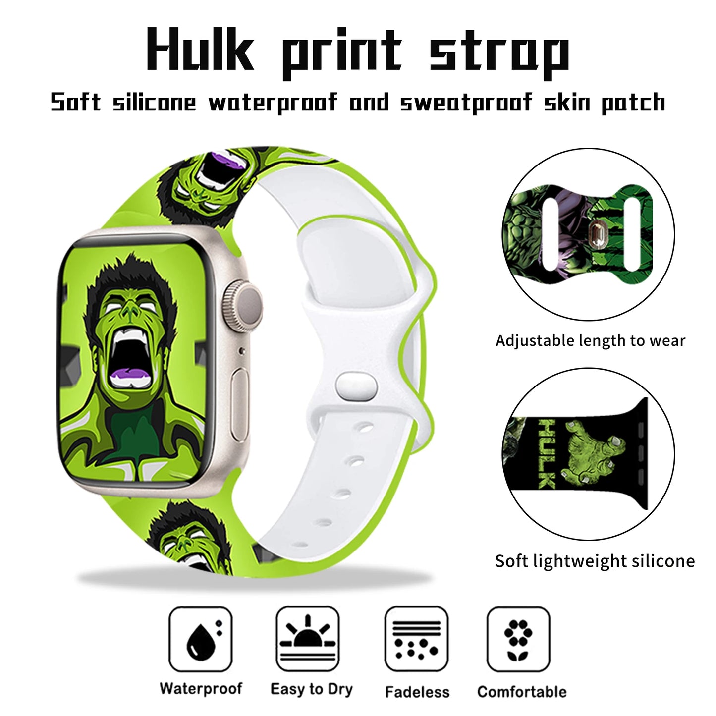 Bracelet Apple Watch Hulk - Bande Dessinée Case Comic