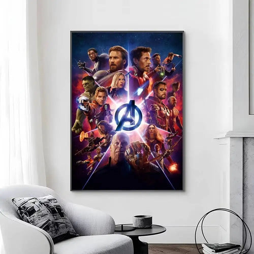 Affiche Avengers Infinity War - Design Équipe Logo Rouge