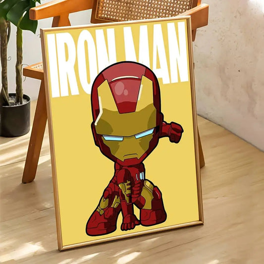 Affiche Chibi Iron Man - Fond Jaune