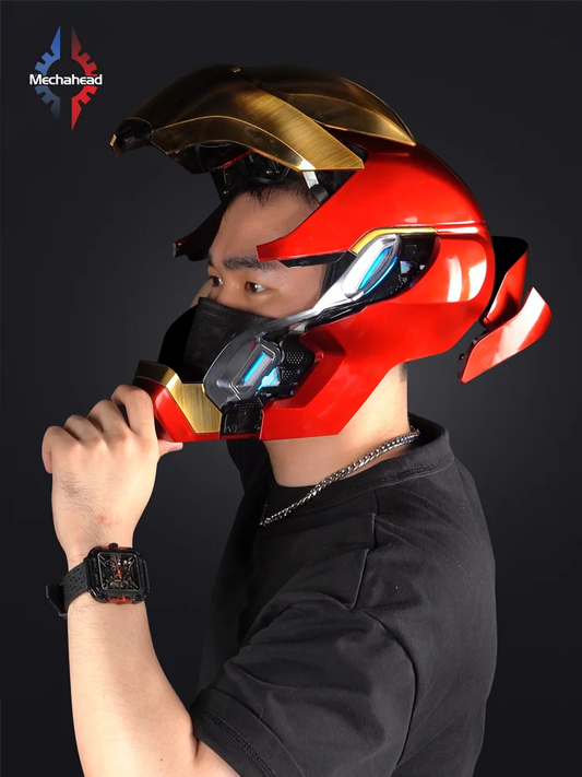 Casco Iron Man Avengers - Cosplay MK50 Motorizado Rojo y Oro