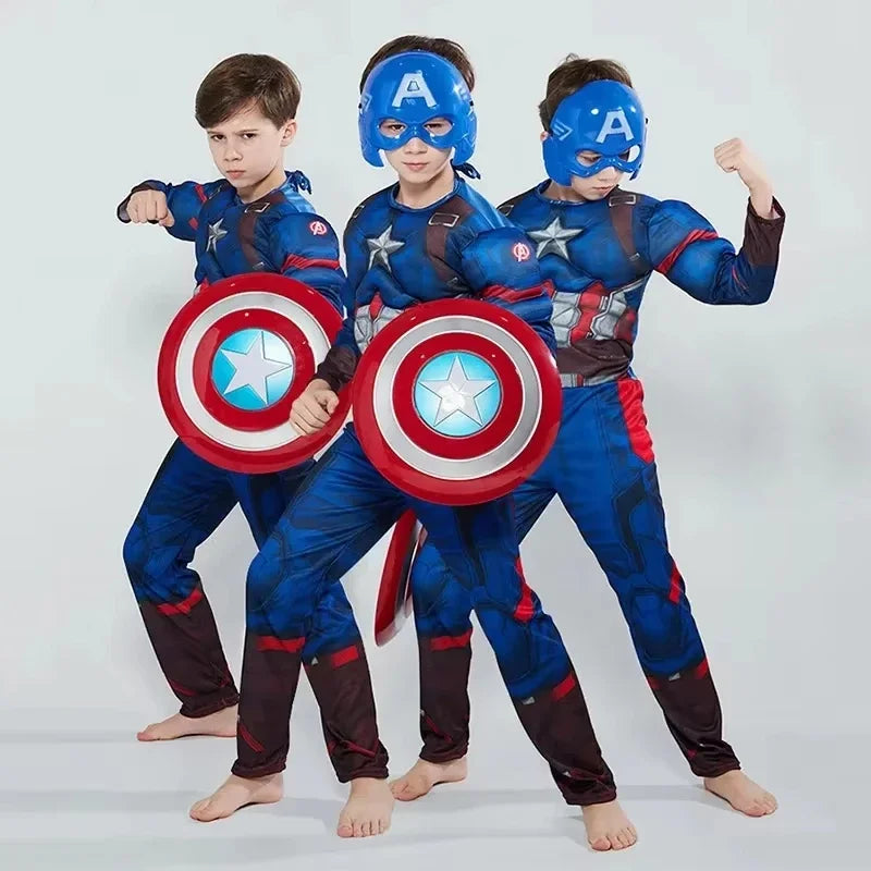 Costume Enfant Captain America - Combinaison Bouclier Masque Cape