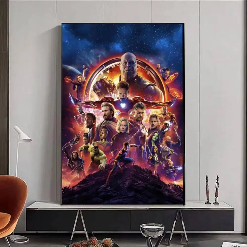 Affiche Avengers Infinity War - Design Contraste Blanc Noir