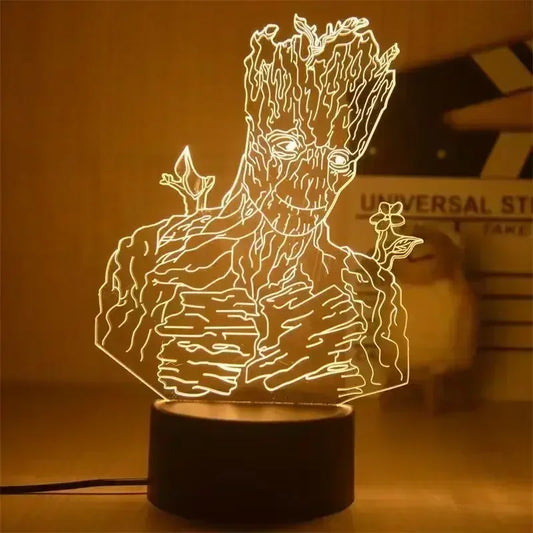Lámpara LED Avengers Groot - Brazos Levantados 3D 18cm