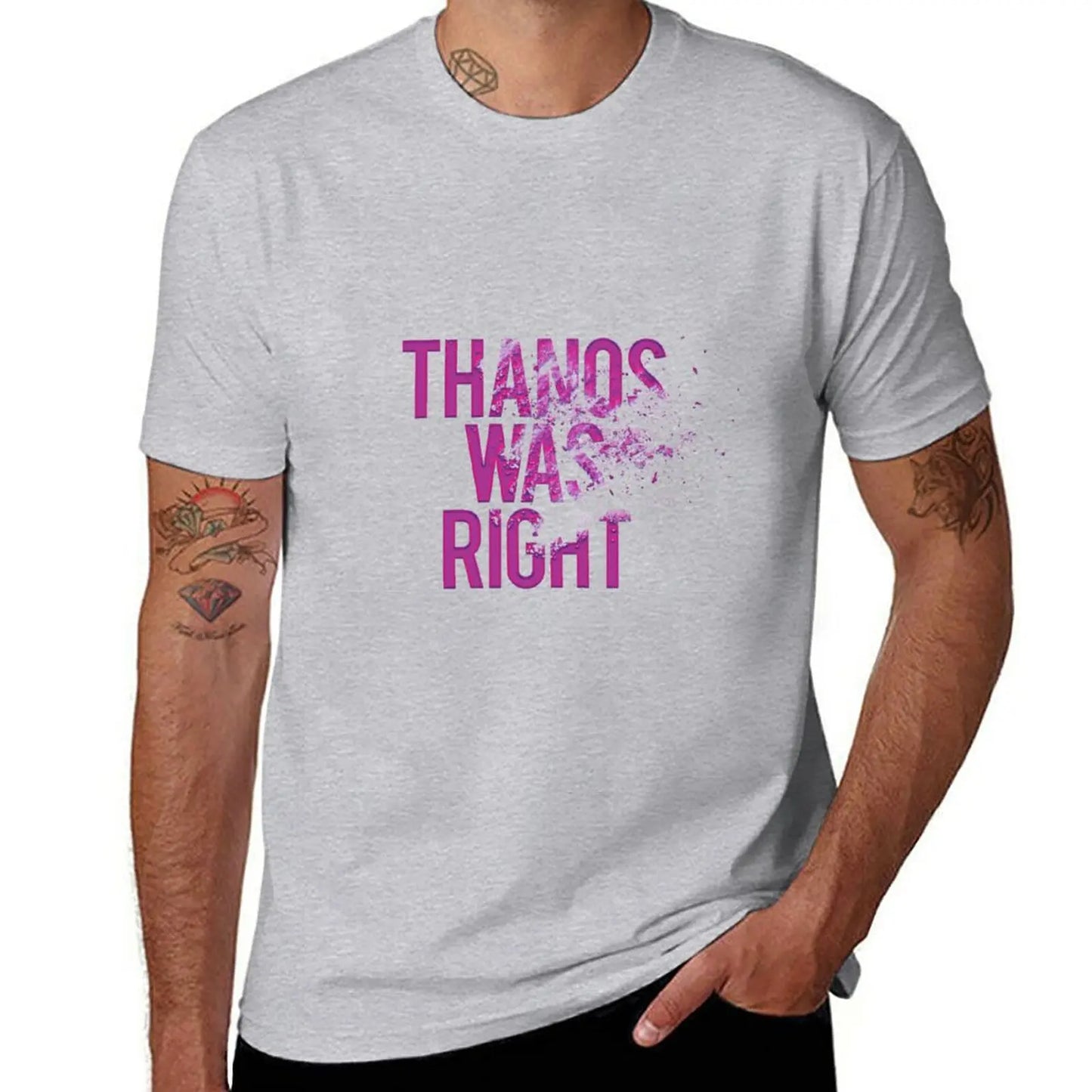 T-Shirt Thanos Was Right - Texte Effet Poussière Homme