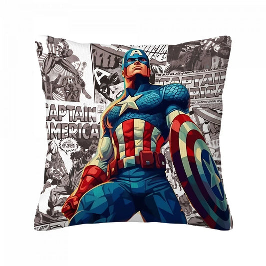 Housse de Coussin Captain America - Pose Fière Fond Journal