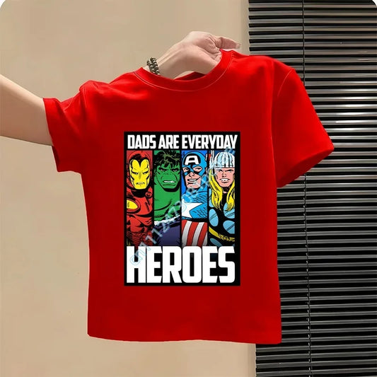 Camiseta Infantil Avengers - Diseño Iron Man Rojo Heroes